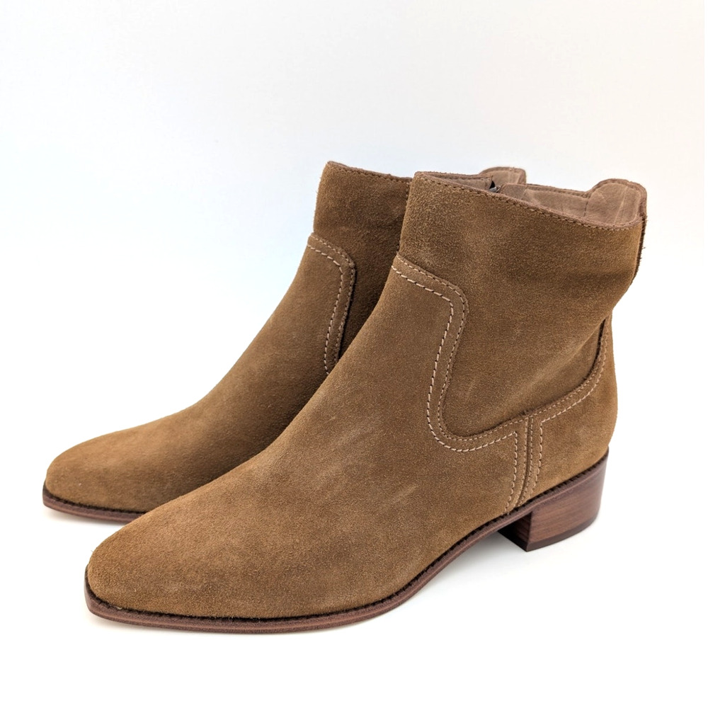 Cole Haan Naia Suede Ankle Heel Booties Women's Brown Size US8B